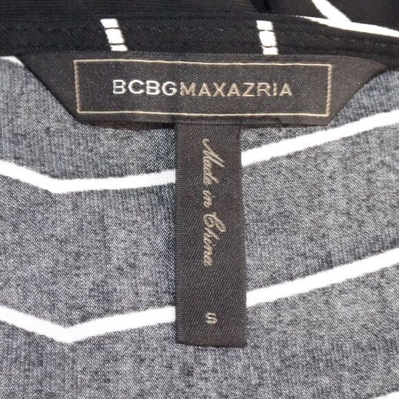 BCBGMAXAZRIA Wrap Dress, S, Adele/Chevron Print, Black/White, Long sleeves - Picture 11 of 13